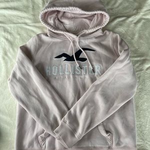 Hollister logo hoodie, light pink, size medium